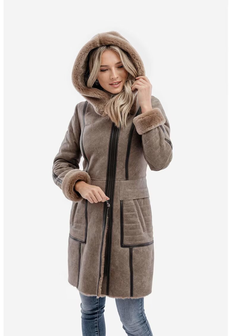 Gerali Tailoring Палто от естествен косъм модел Carina