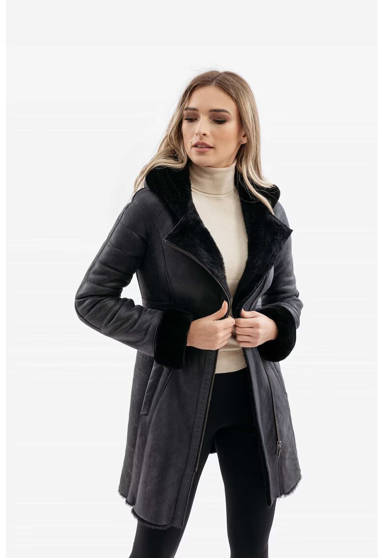 Gerali Tailoring Палто от естествен косъм модел Emilia Napalan -