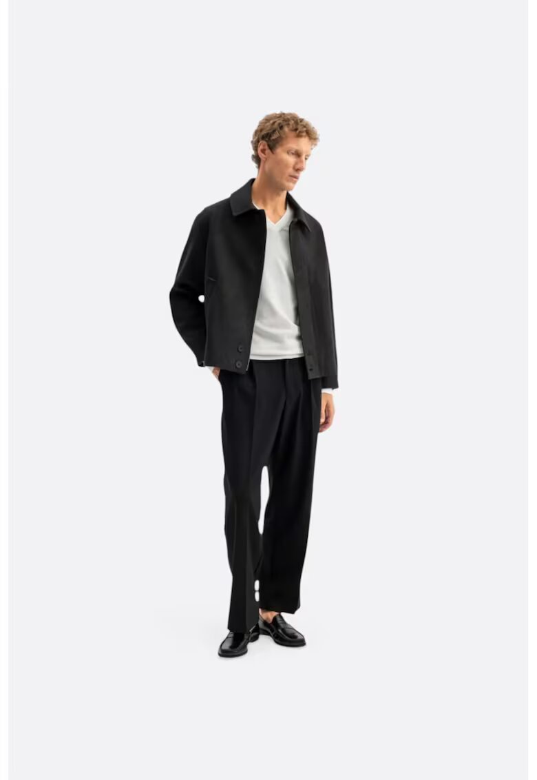 Giesto Мъжко черно яке Regular fit от полиестер