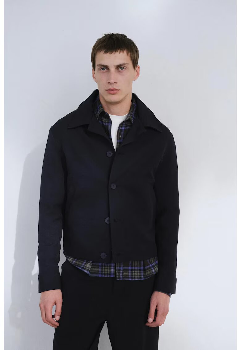 Giesto Мъжко яке Черно Regular fit с копчета