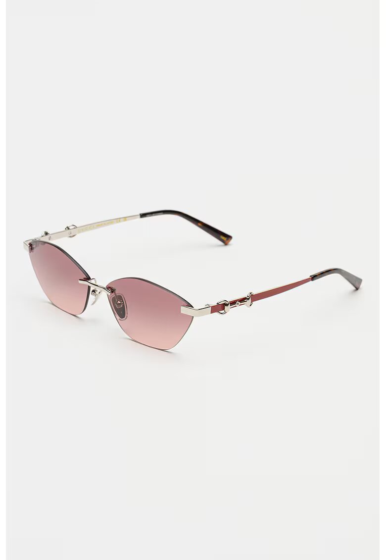 Gucci Слънчеви очила Cat-Eye - Червен/Сребрист