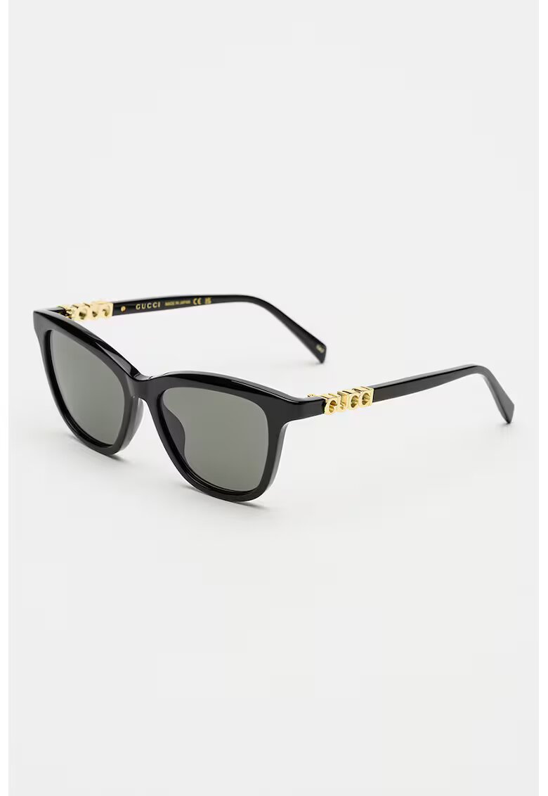 Gucci Слънчеви очила Cat-Eye с метално лого - Златист/Черен