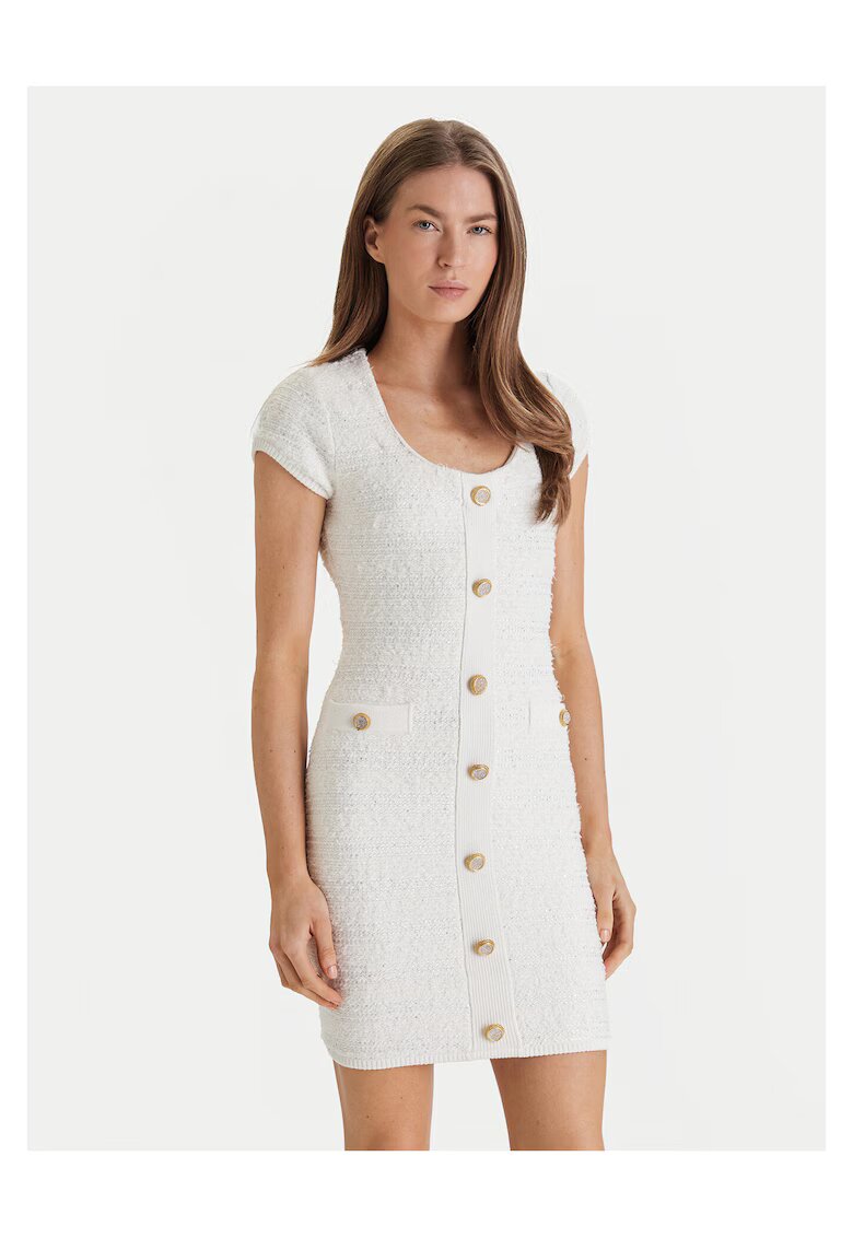 GUESS BY MARCIANO Рокля - плетена - бяла - 50% вискоза
