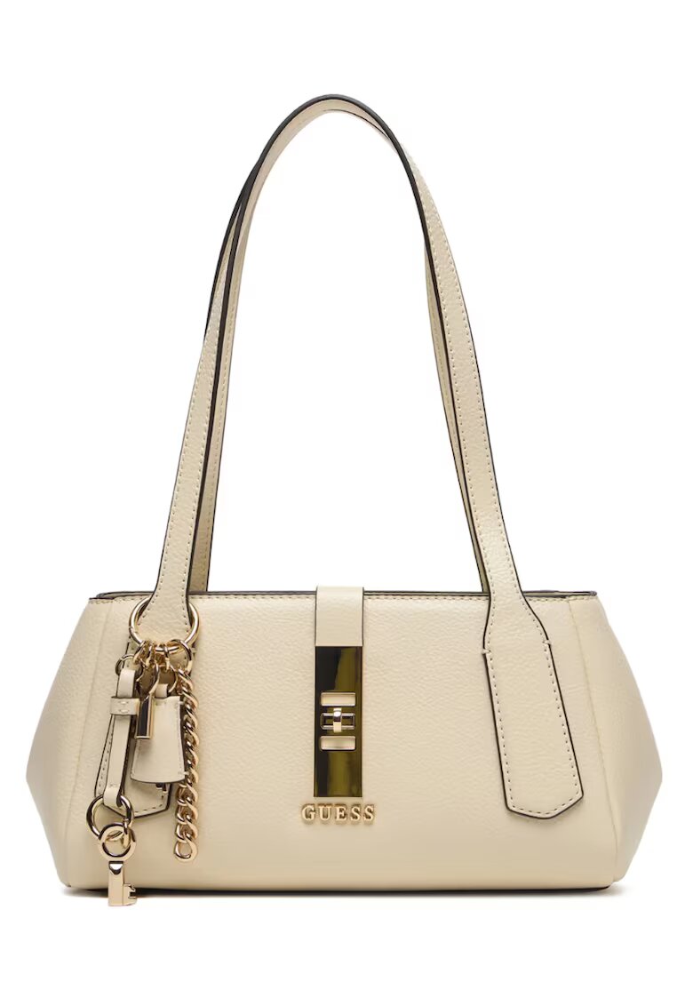 Guess Дамска чанта Brooke - 27x15x12см - екологична кожа - златни детайли - комплект с висулки