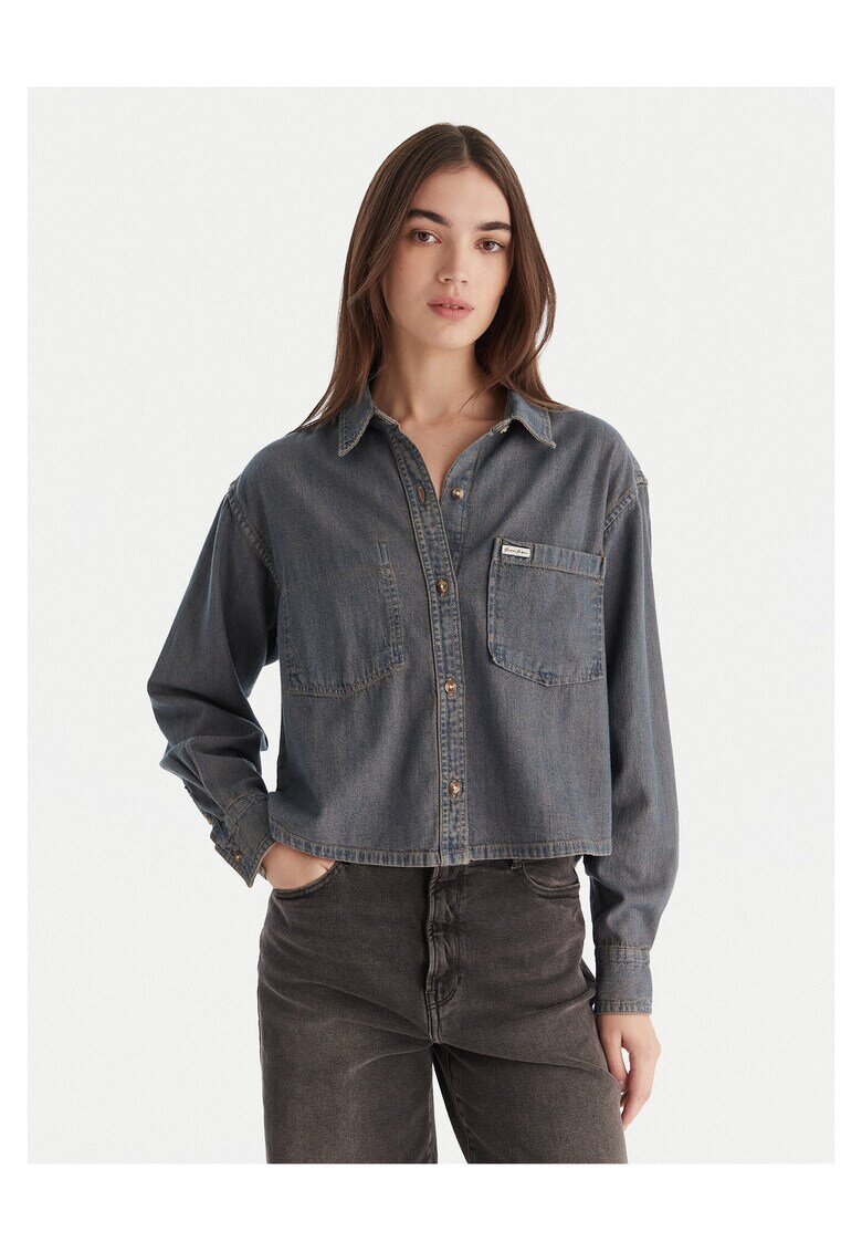 Guess Jeans Дамска дънкова риза синя