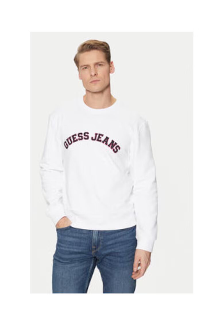 Guess Jeans Памучен суичър с дълъг ръкав - графичен дизайн и лого