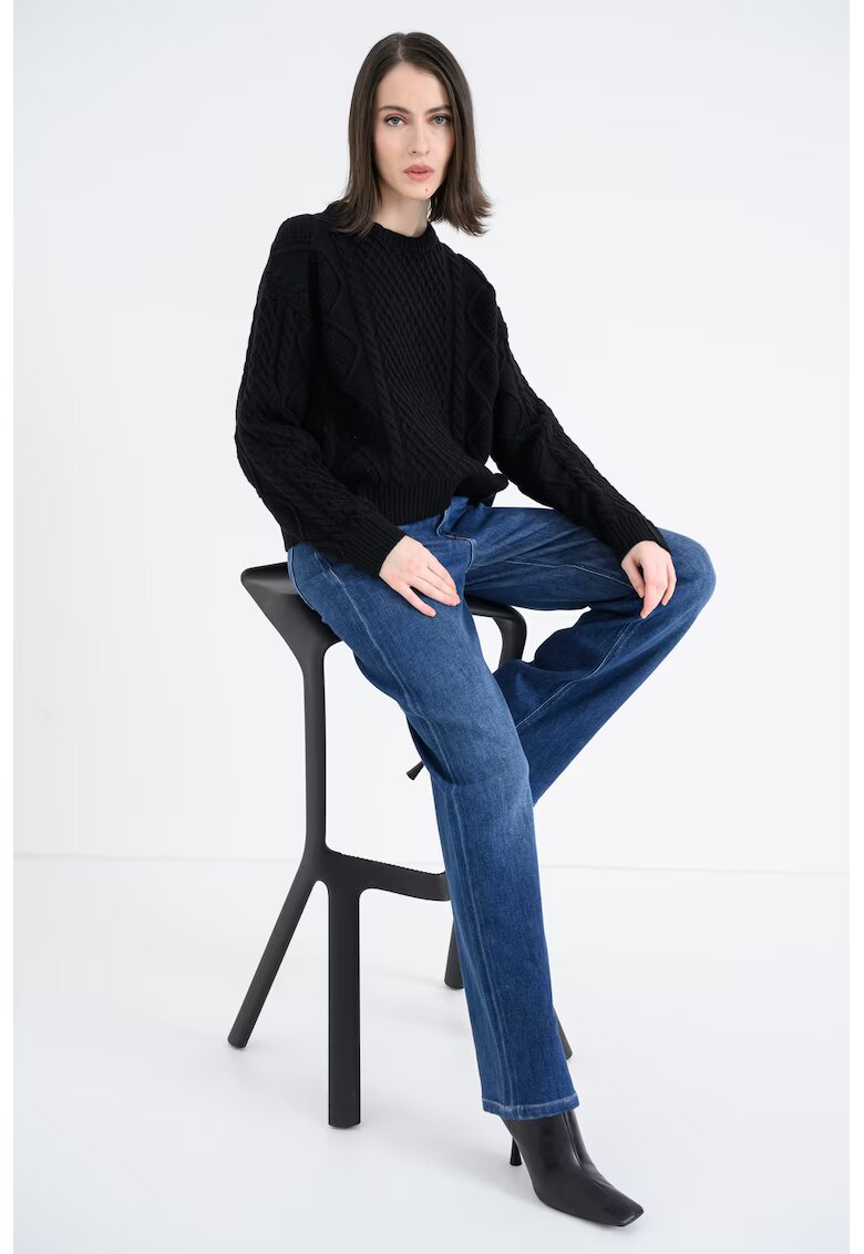 Guess Jeans Пуловер с вълна с плетка осморка