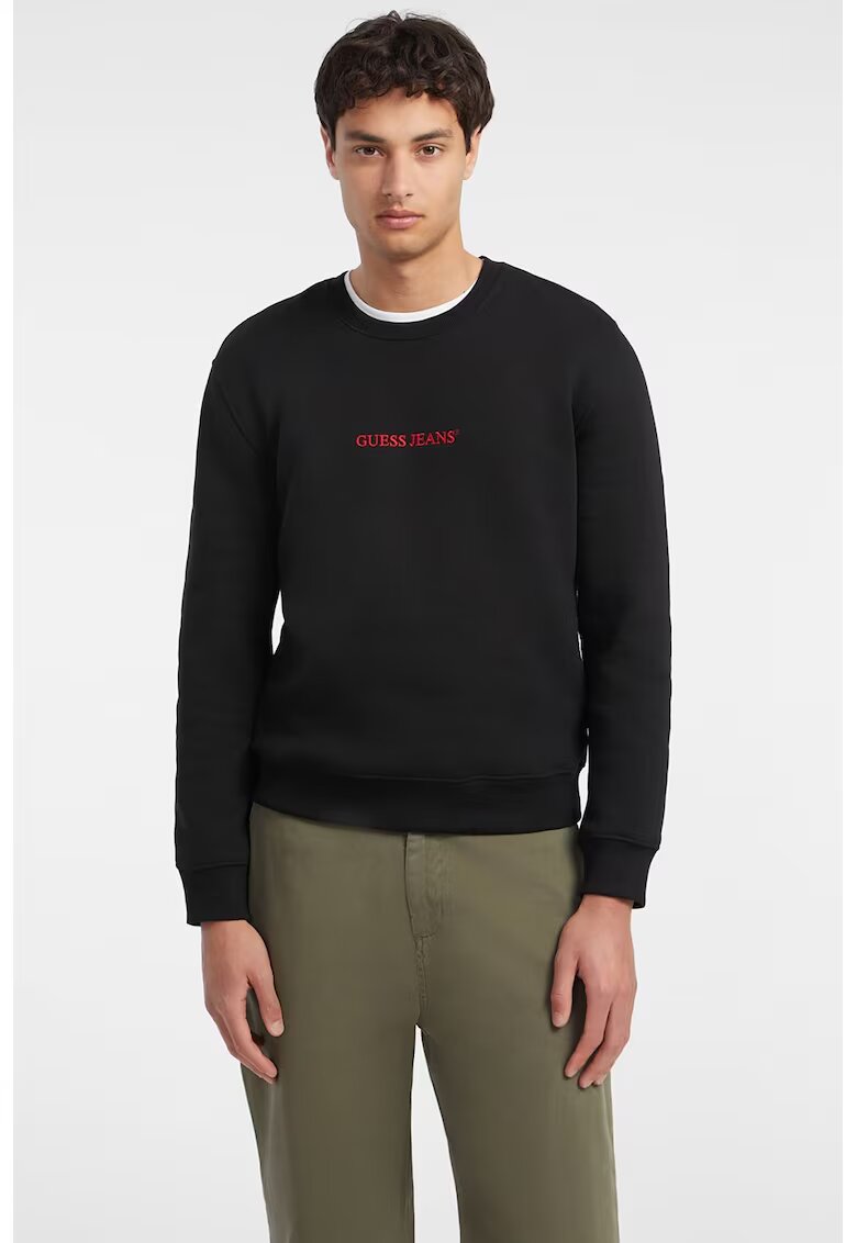 Guess Jeans Слим суитшърт с бродерии