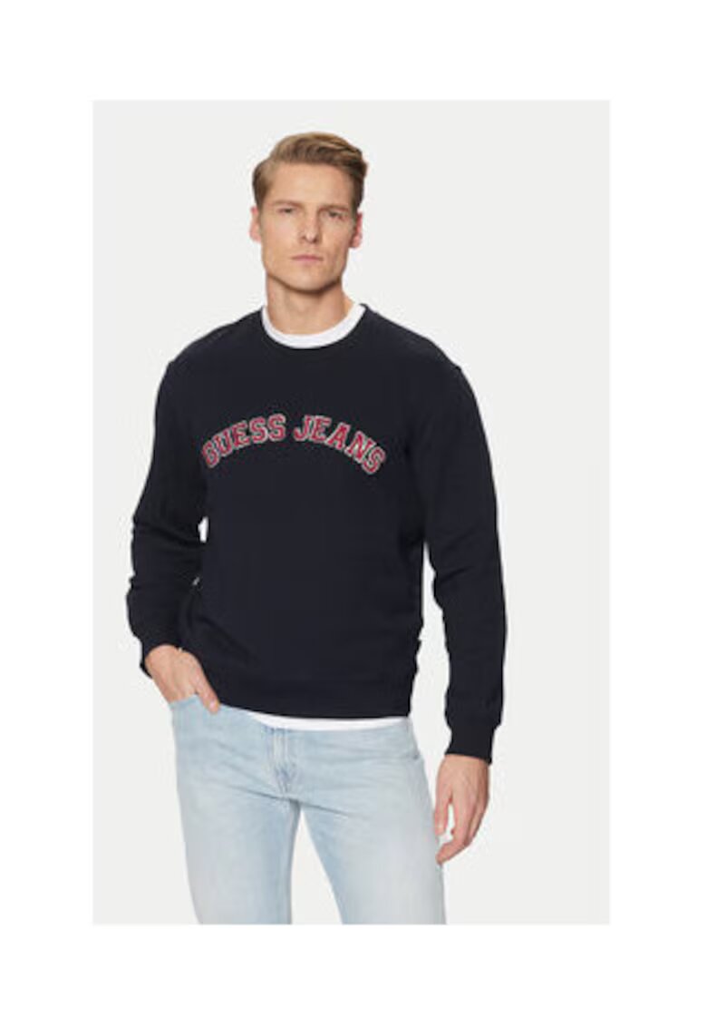 Guess Jeans Суичър от памук с дълъг ръкав и графично лого