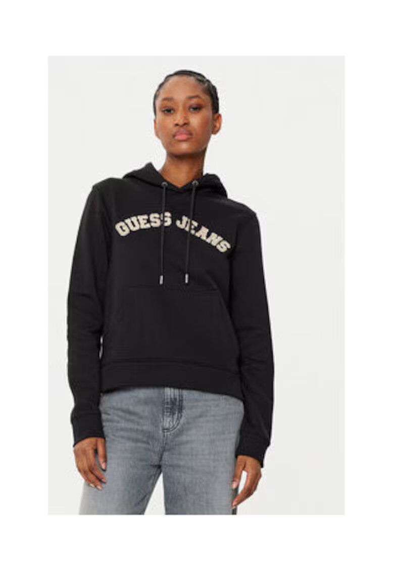 Guess Jeans Суичър от памук с текстов принт