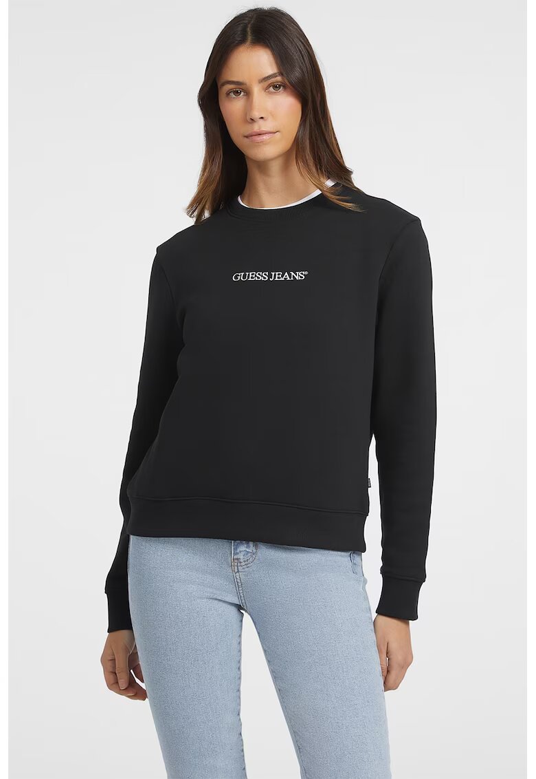 Guess Jeans Суитшърт с овално деколте и лого