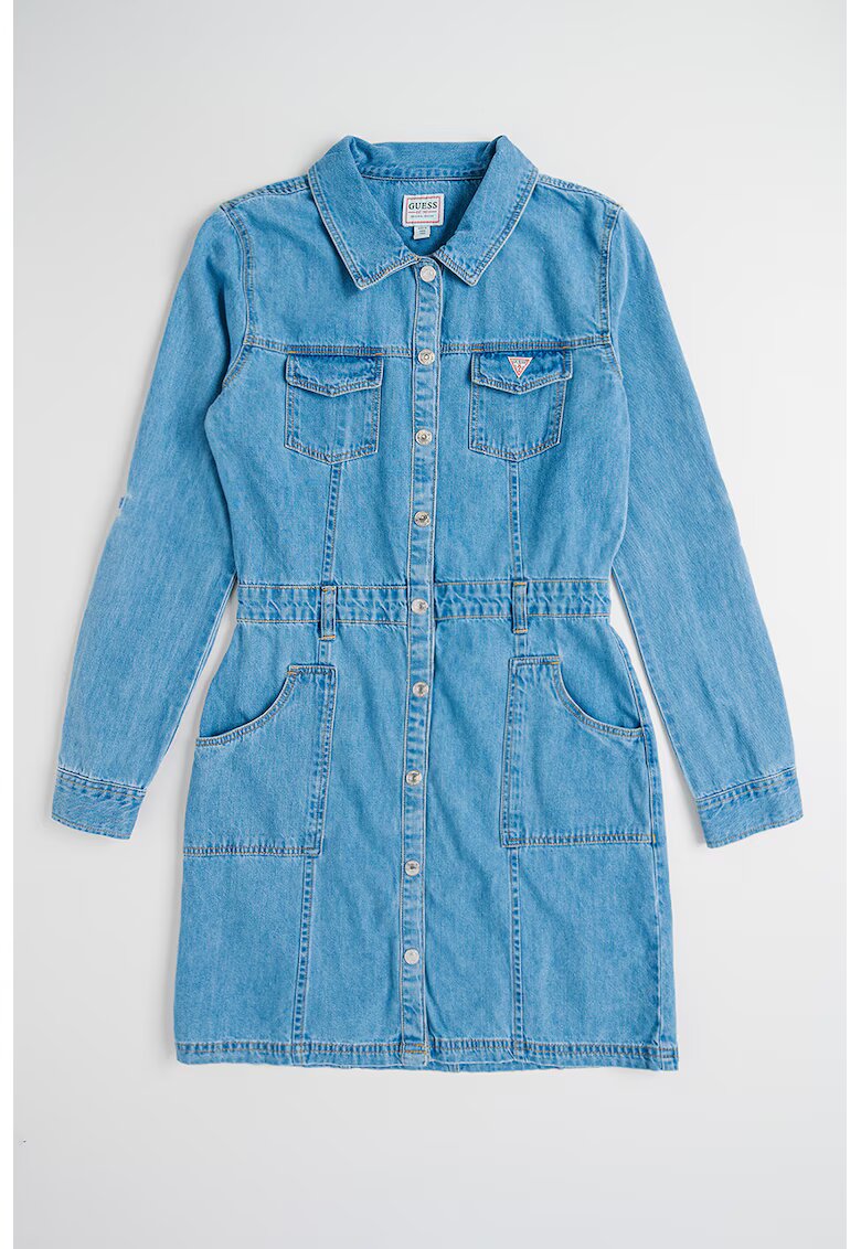 GUESS KIDS Дънкова рокля с дълги ръкави