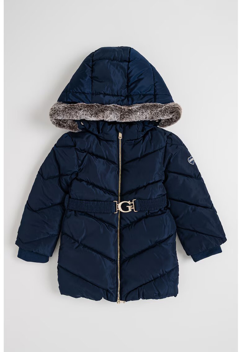GUESS KIDS Капитонирано зимно яке с качулка
