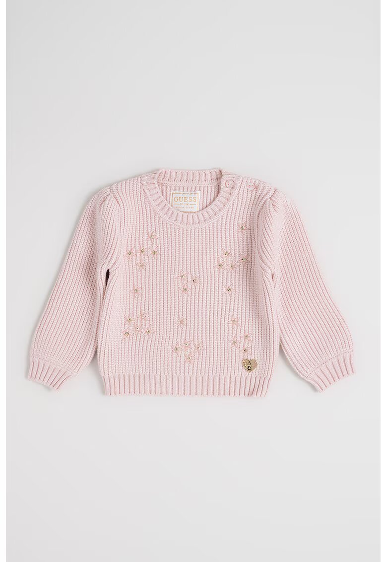 GUESS KIDS Пуловер с овално деколте и бродерии