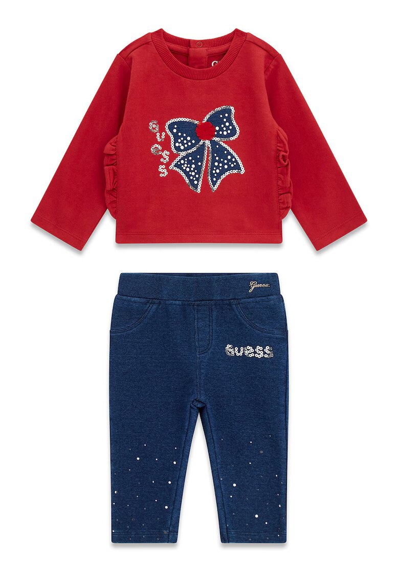 GUESS KIDS Суитшърт и клин - Червен/Син