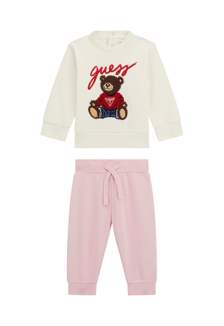 GUESS KIDS Суитшърт и панталон с фигурален принт - Кафяв/Ултрамарин синьо/Тъмнобежово