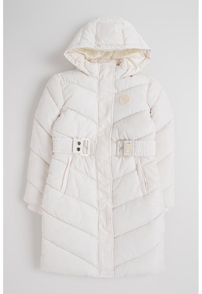 GUESS KIDS Зимно яке с качулка и еластичен колан