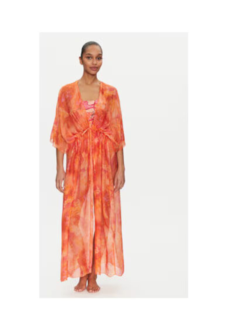 Guess Kimono de plaja din amestec de matase
