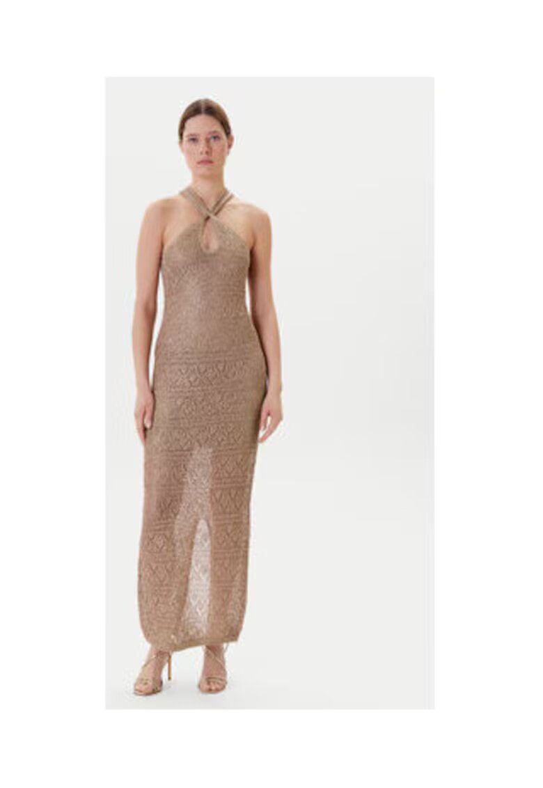 Guess Knitted Maxi Dress With Twisted Detail