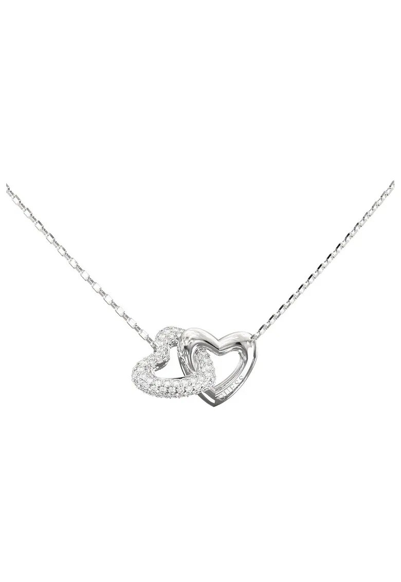 Guess Колие Heart Links от неръждаема стомана с кристали