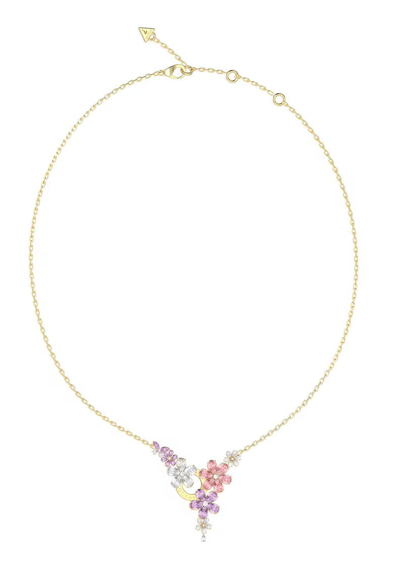 Guess Колие от неръждаема стомана с флорална висулка