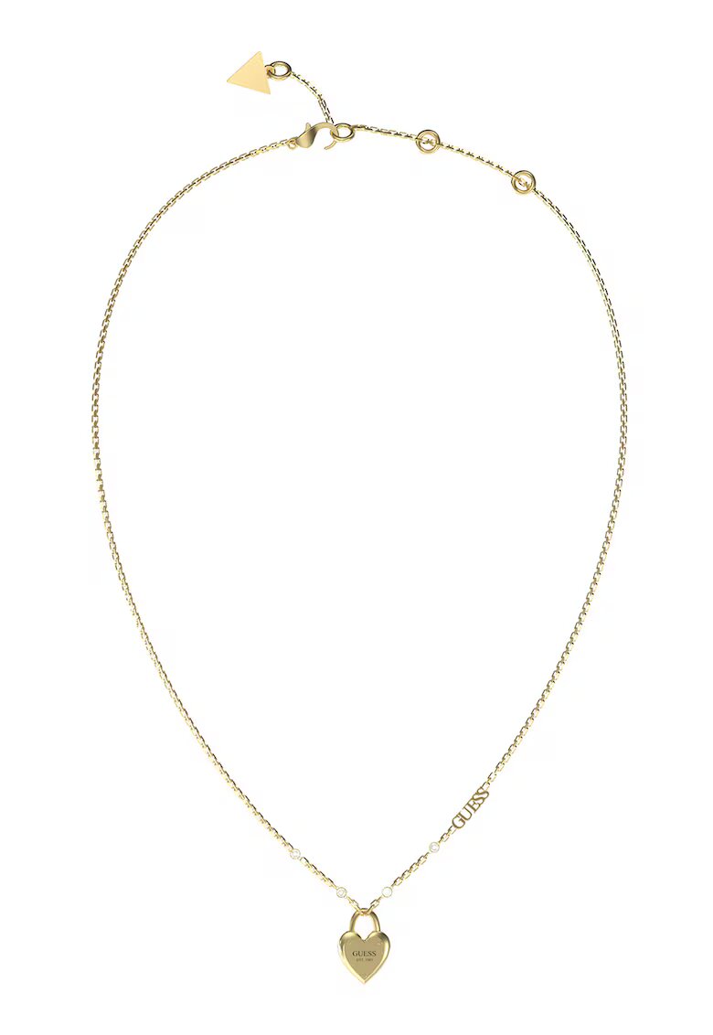 Guess Колие от неръждаема стомана със златно покритие и висулка