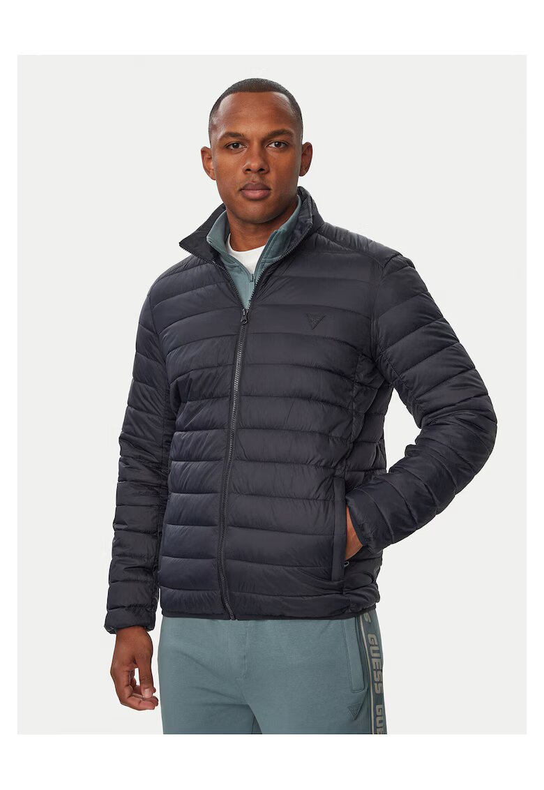 Guess Мъжко яке синьо синтетично regular fit