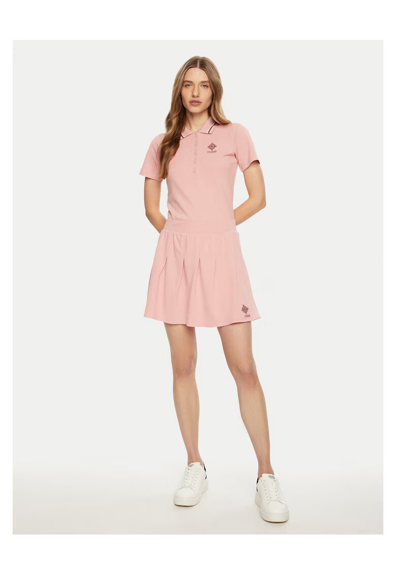 Guess Мини пола - памук - розова - 95% памук - 5% еластан