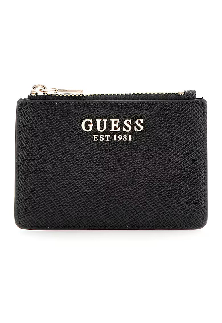 Guess Портфейл от еко кожа с релеф Сафиано с метално лого