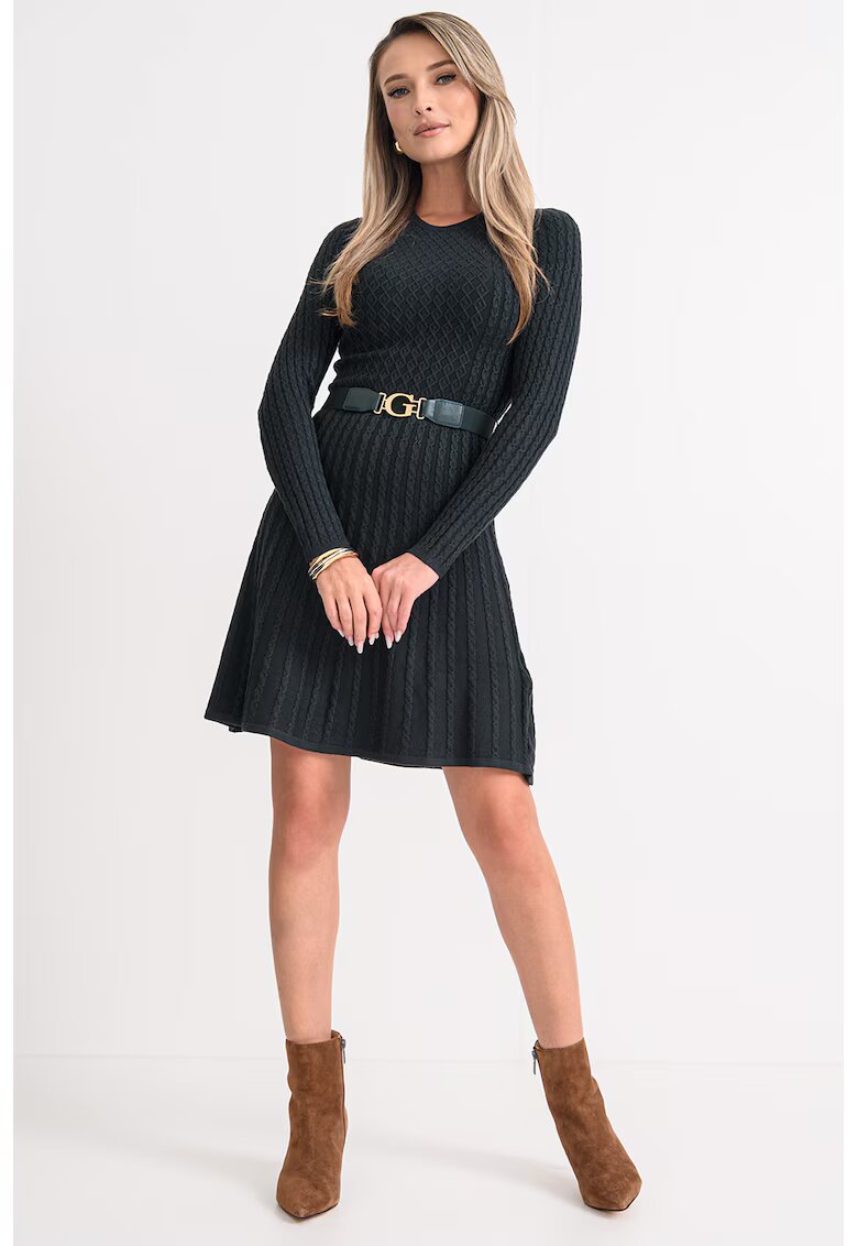 Guess Разкроена плетена рокля с колан