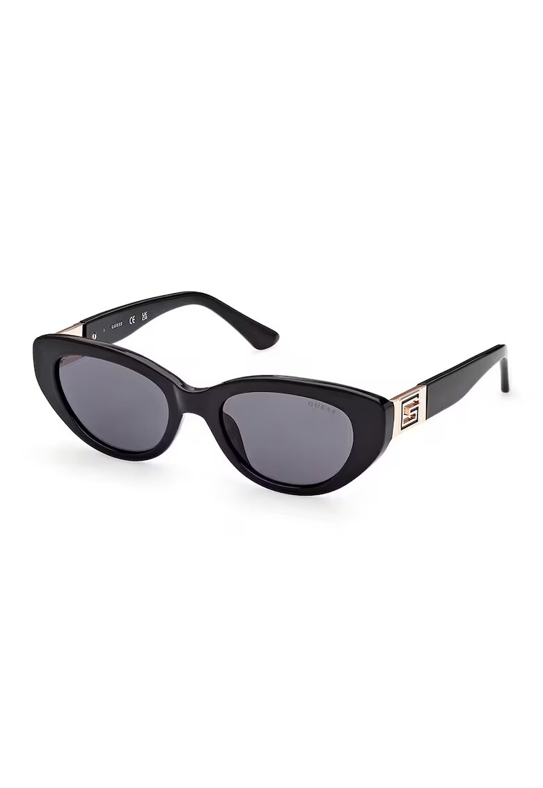 Guess Слънчеви очила Cat-Eye с лого - Златист/Черен