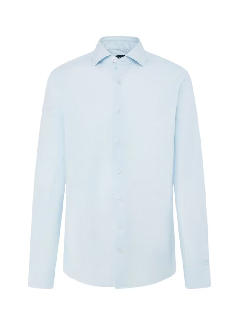 Hackett London Мъжка риза - стандартна кройка - синя - еластична материя
