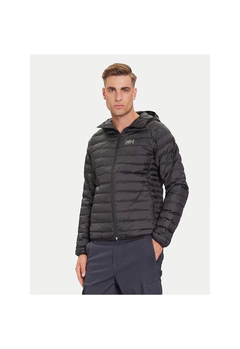 Helly Hansen Мъжко яке за открито - цип - черно - рециклиран полиестер