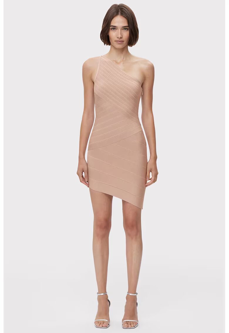 Herve Leger Асиметрична мини рокля с едно рамо