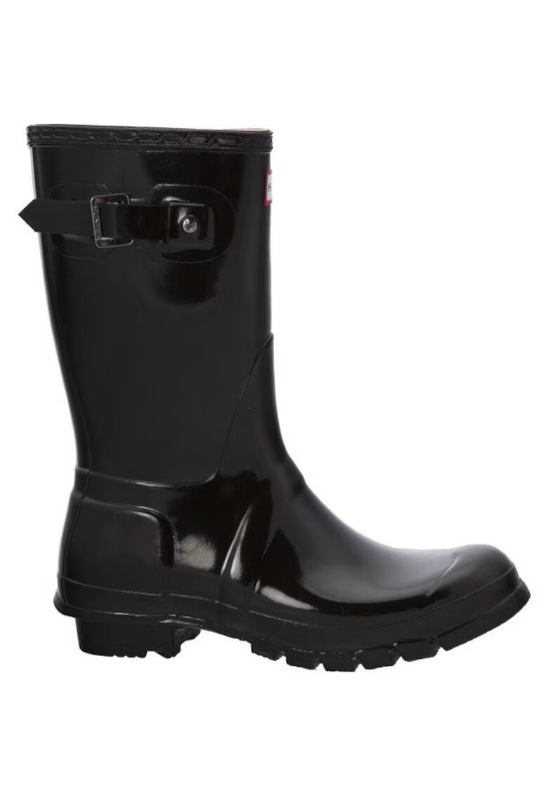 Hunter Ботуши от каучук Black Original Short Gloss Black