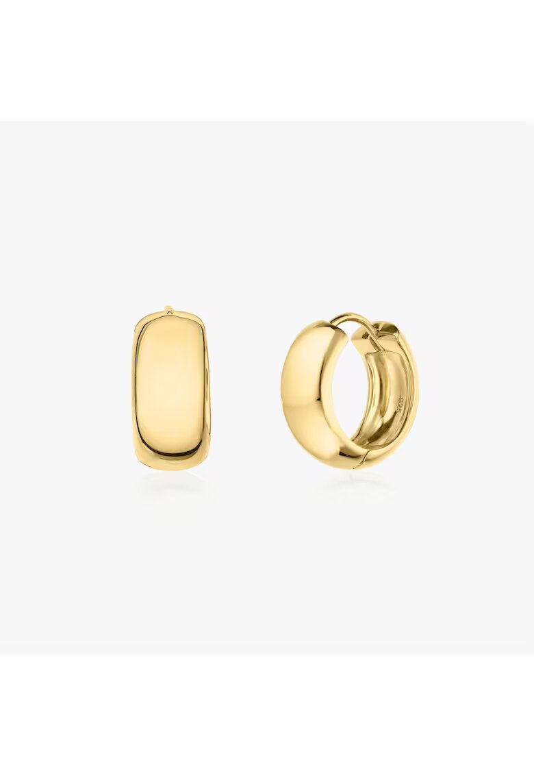 INDIRA Сребърни обеци Golden Bold Maxi Hoops