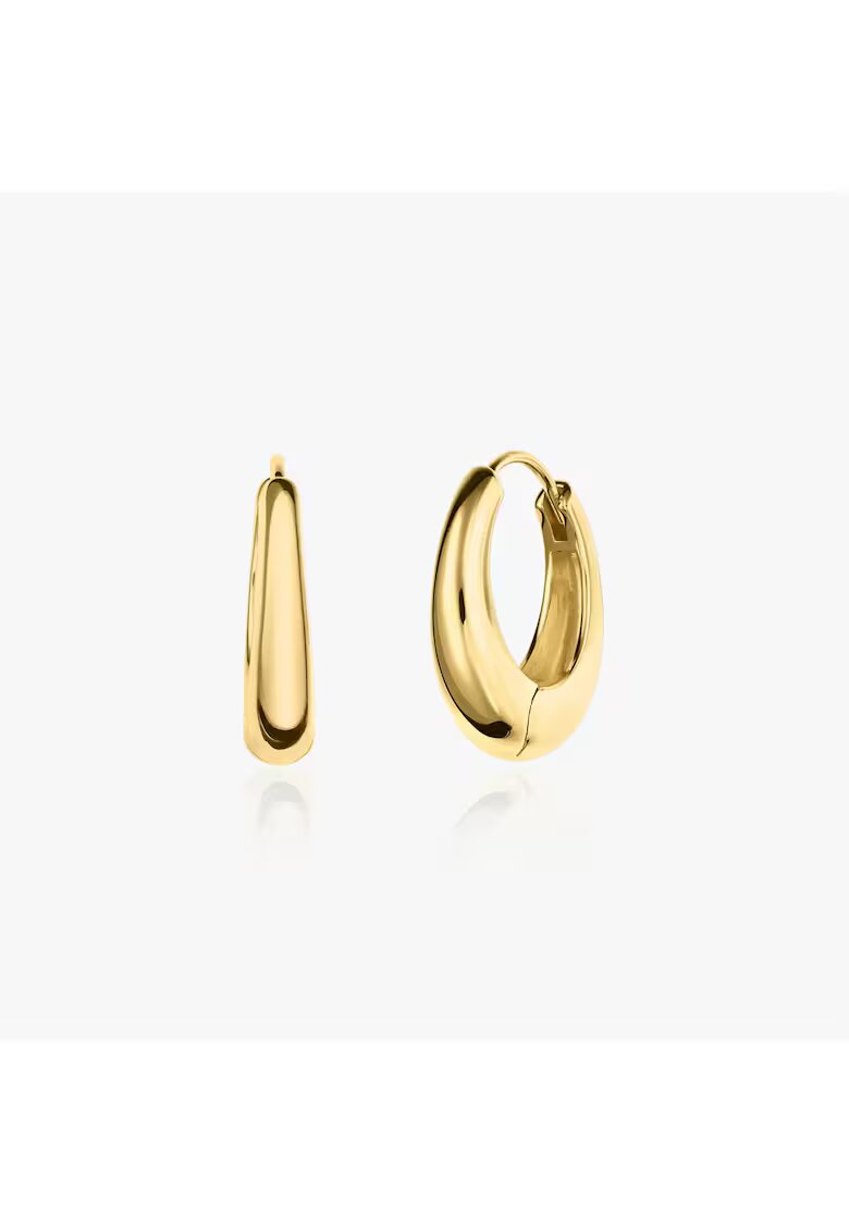 INDIRA Сребърни обеци Golden Maxi Dome