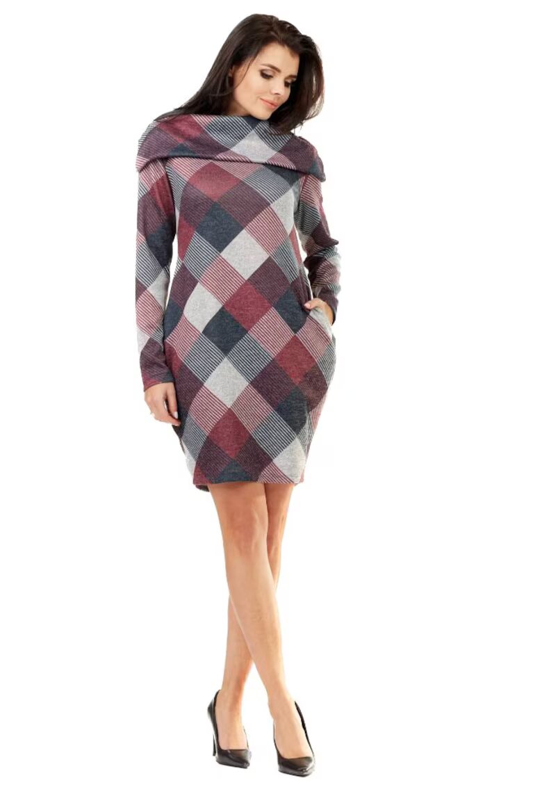 InfiniteYou Infinite You Rochie мини дама Gwenervudd M159 бордо-сив