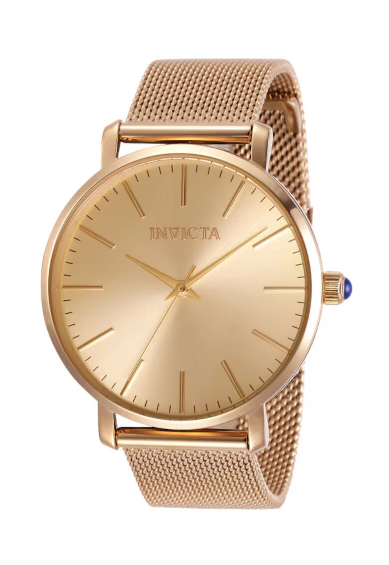 Invicta Часовник за жени Angel - 38mm - розово злато - неръждаема стомана - с мрежеста гривна