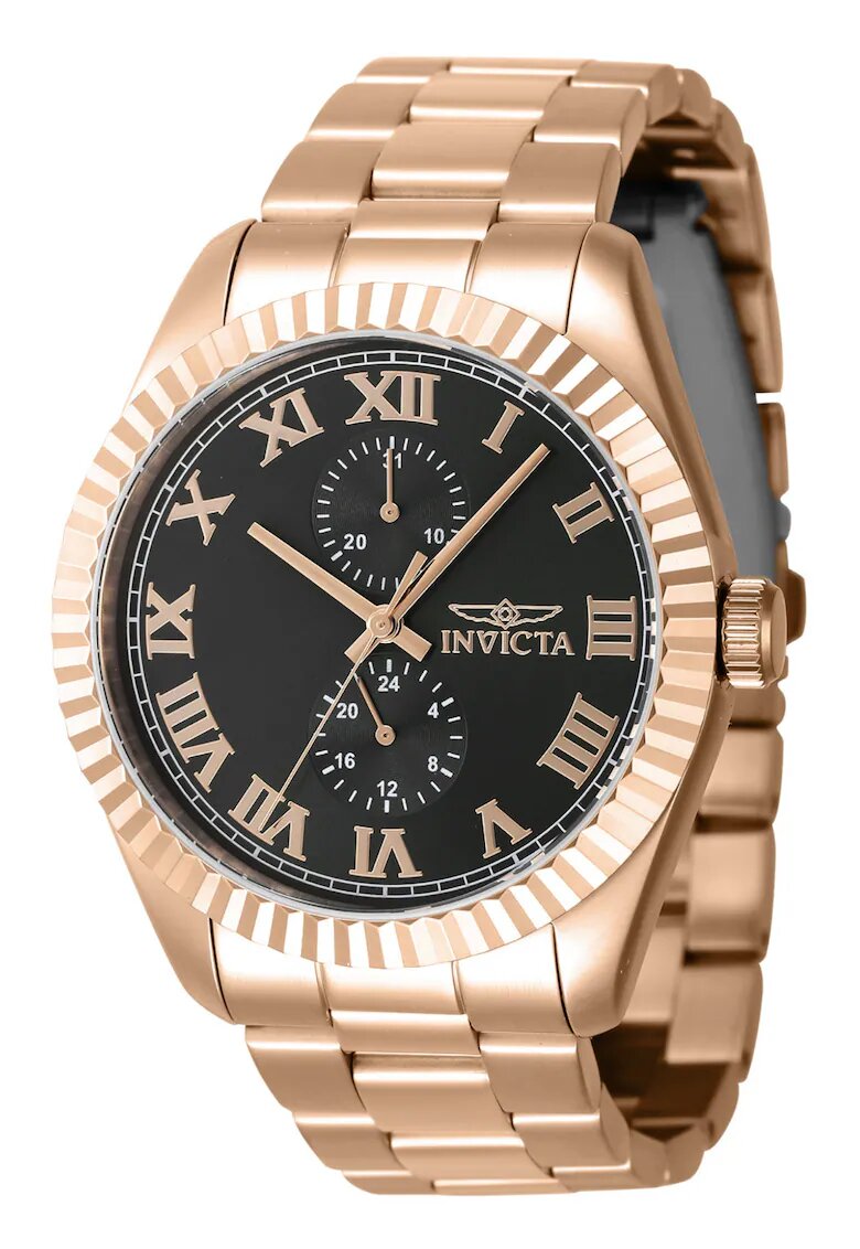 Invicta Мъжки часовник Specialty 47432 - 43mm - черен циферблат - розово злато - неръждаема стомана