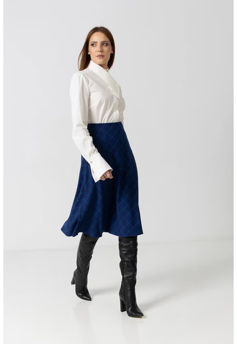 IZABELA MANDOIU Миди пола с кройка по диагонал от плат на каре