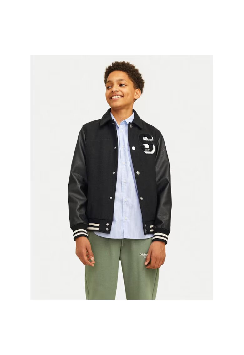 Jack  Jones Детско бомбър яке Jack&Jones Carter 12261333 Черно - стандартна кройка - полиестер