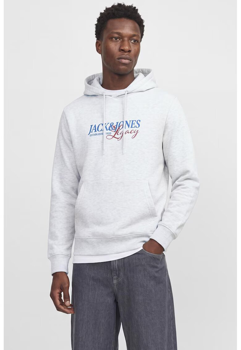 Jack & Jones Худи с джоб кенгуру и лого