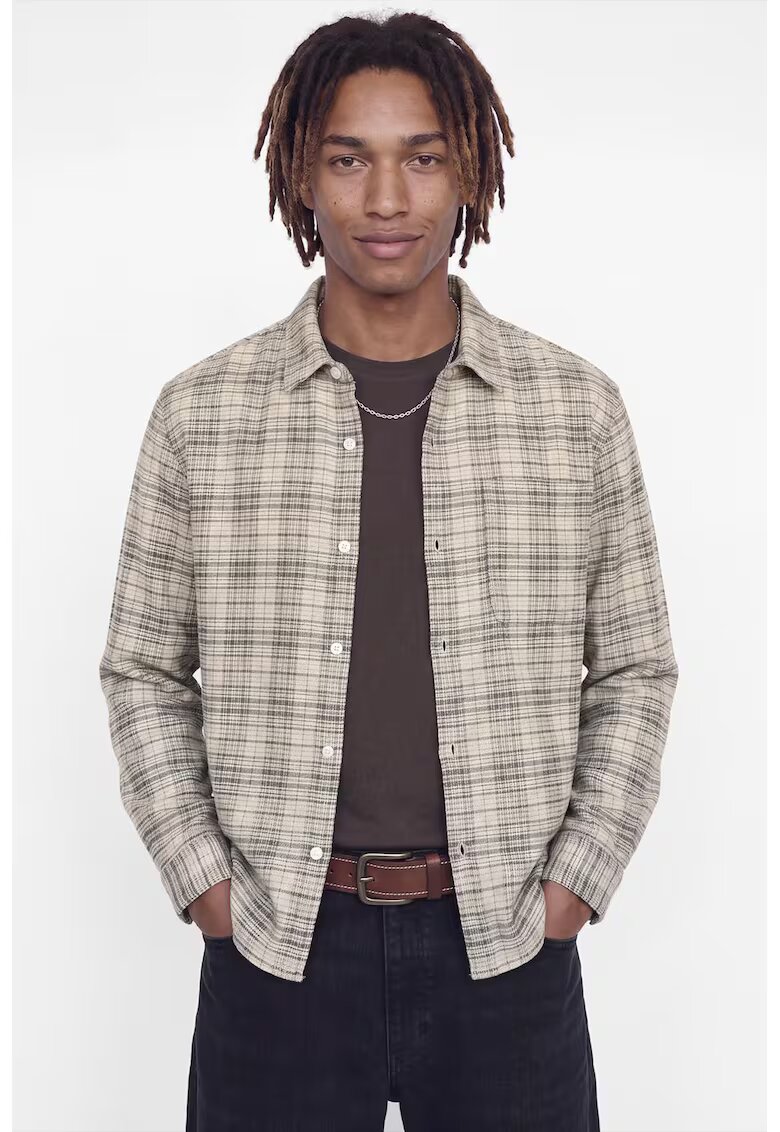 Jack & Jones Карирана риза - Сив/Бежов
