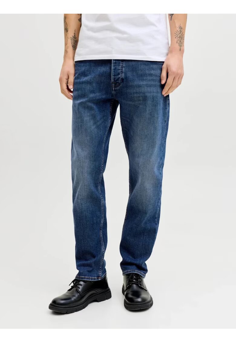 Jack & Jones Мъжки дънки - със средна талия и стеснена кройка - тъмносини