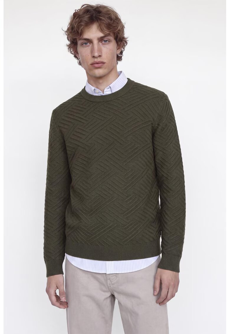 Jack & Jones Пуловер от органичен памук с релеф