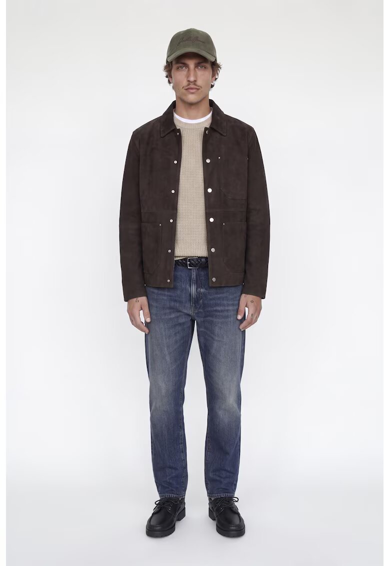 Jack & Jones Релефен пуловер с овално деколте