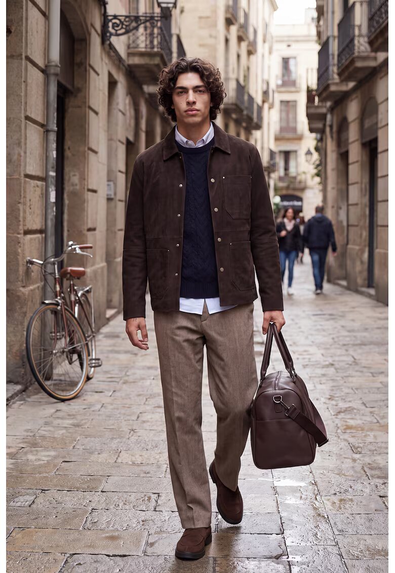 Jack & Jones Слим пуловер с плетка осморка