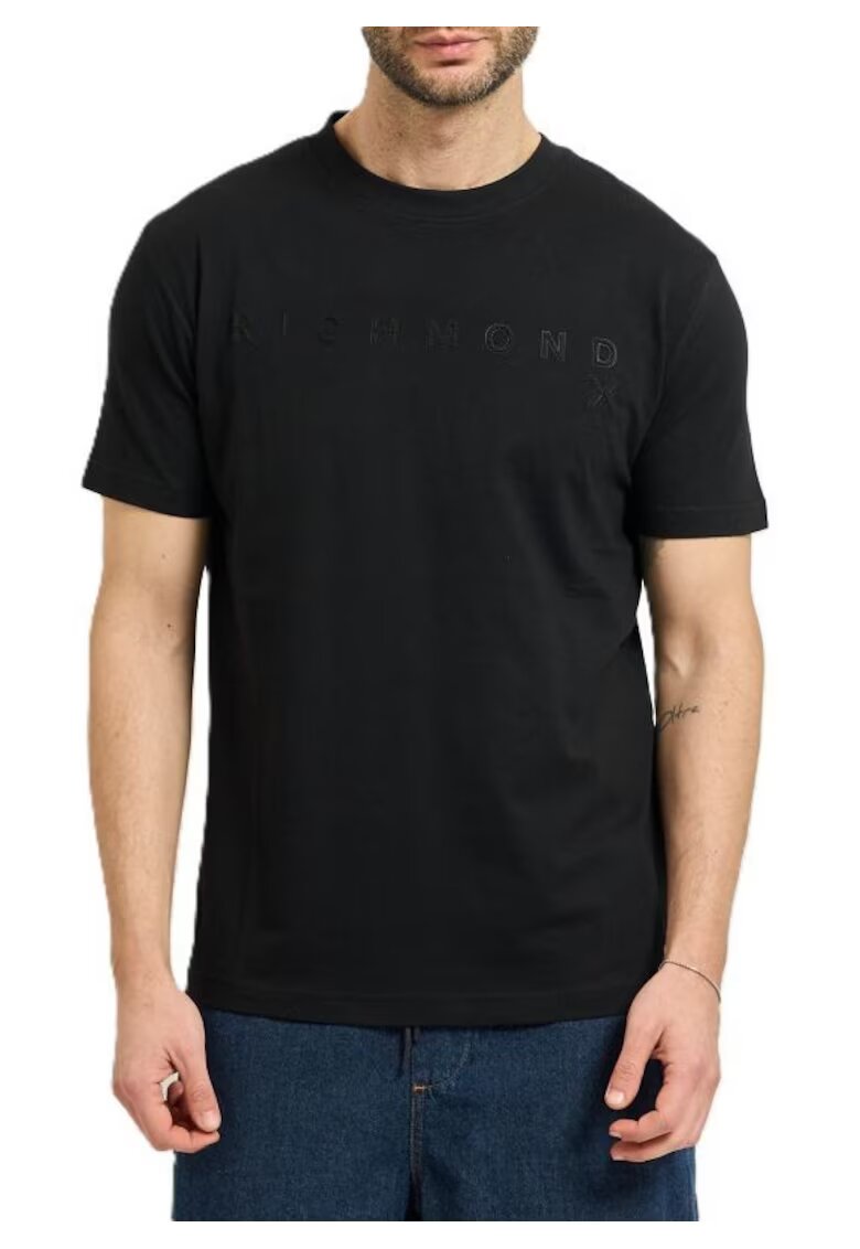 John Richmond Мъжка тениска T-SHIRT SILKOM - Памук - Черна