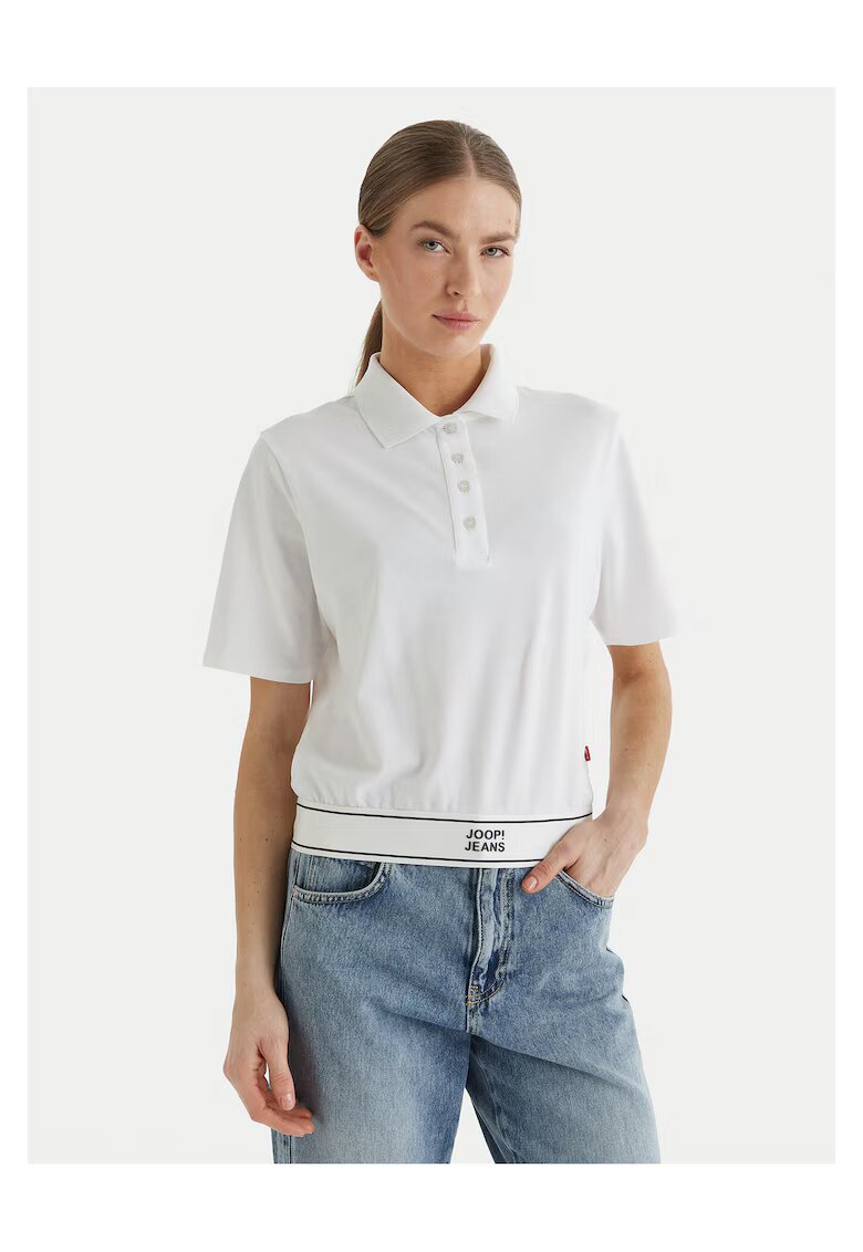 JOOP Jeans Дамска тениска - - бяла - памук/полиестер/еластан